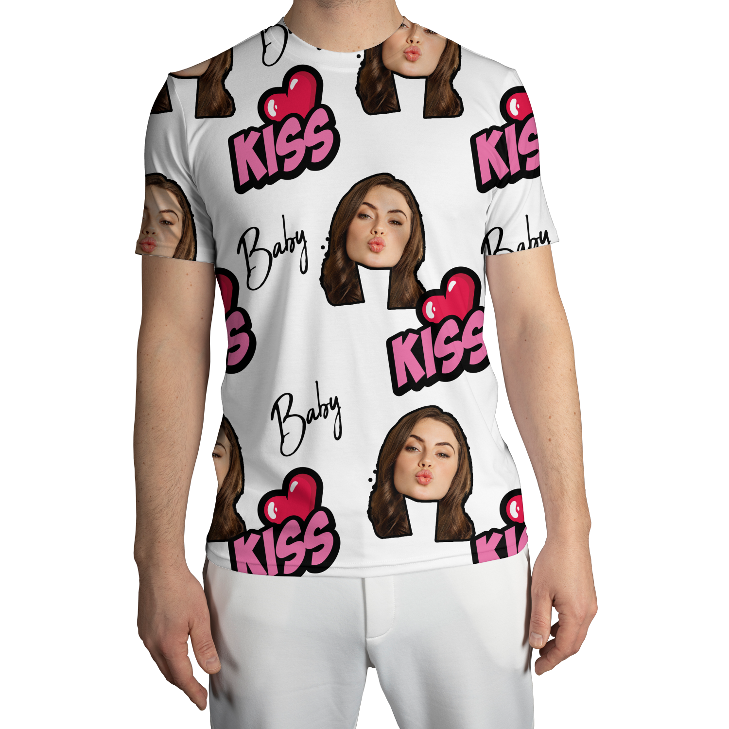 Kiss Kiss Baby Póló Teli Férfi